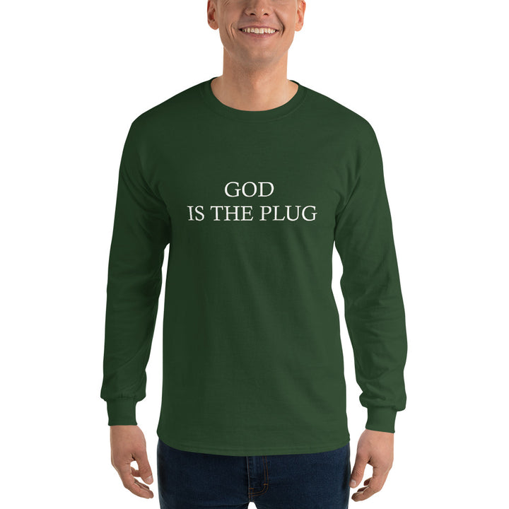 God Is The Plug Long Sleeve Print