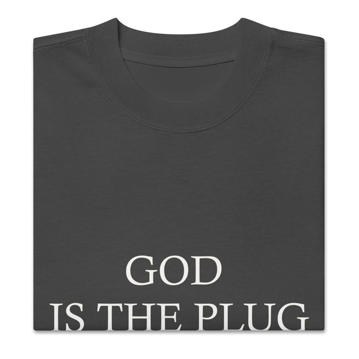 God Is The Plug Oversized T-Shirt Print