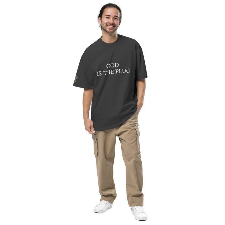 God Is The Plug Oversized T-Shirt Print