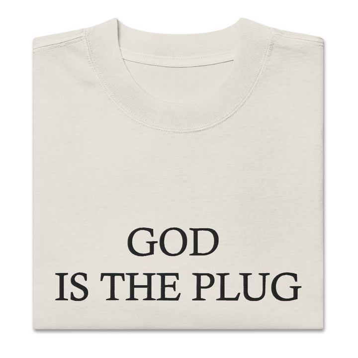 God Is The Plug Oversized T-Shirt Embroidery