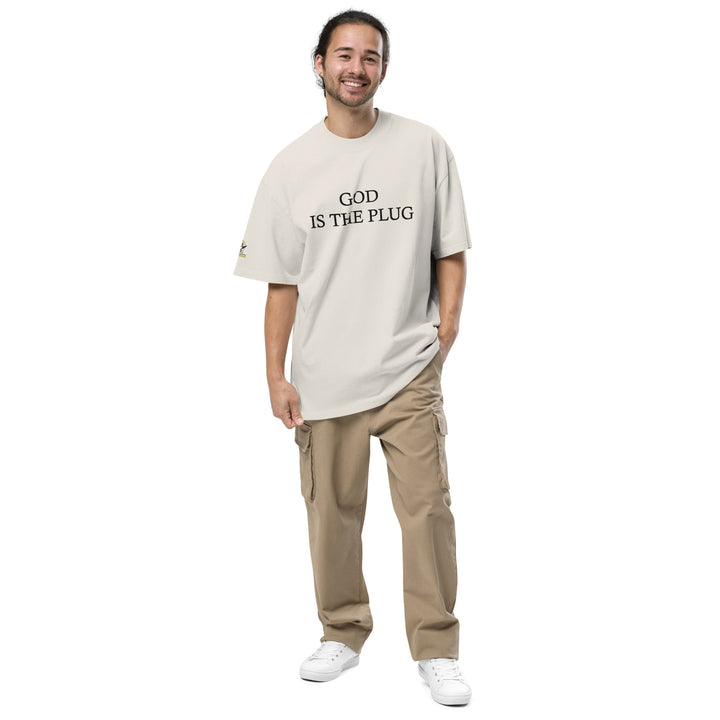 God Is The Plug Oversized T-Shirt Embroidery