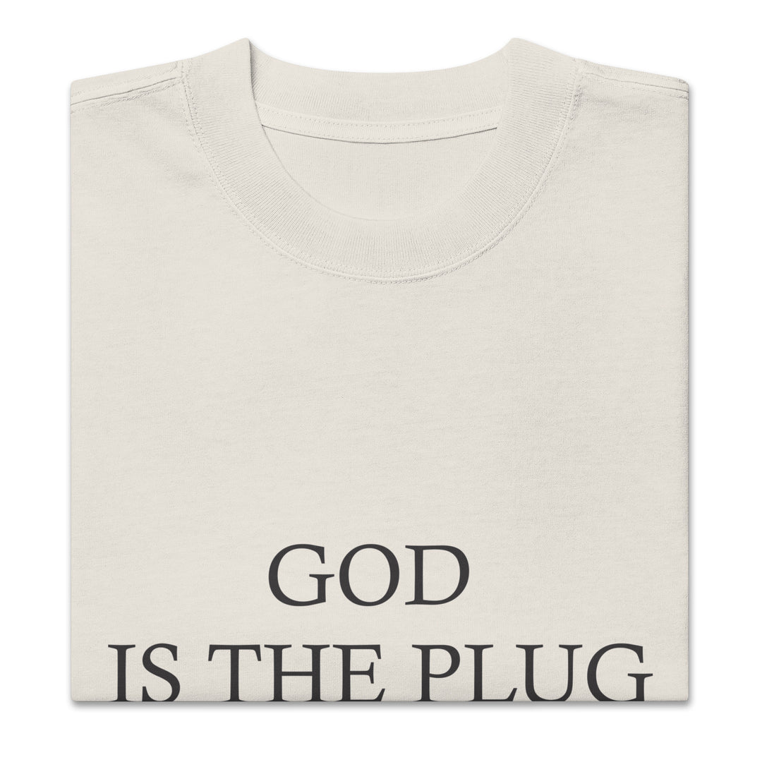 God Is The Plug Oversized T-Shirt Print