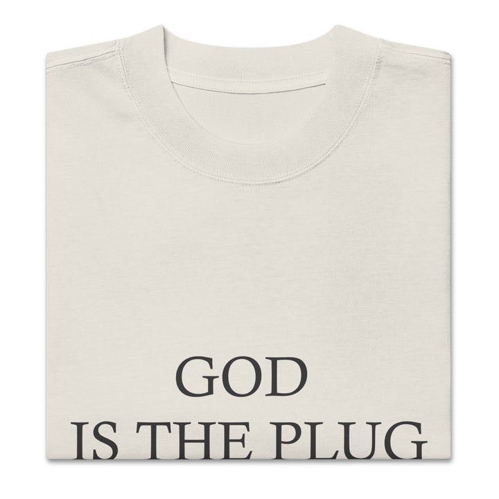 God Is The Plug Oversized T-Shirt Print