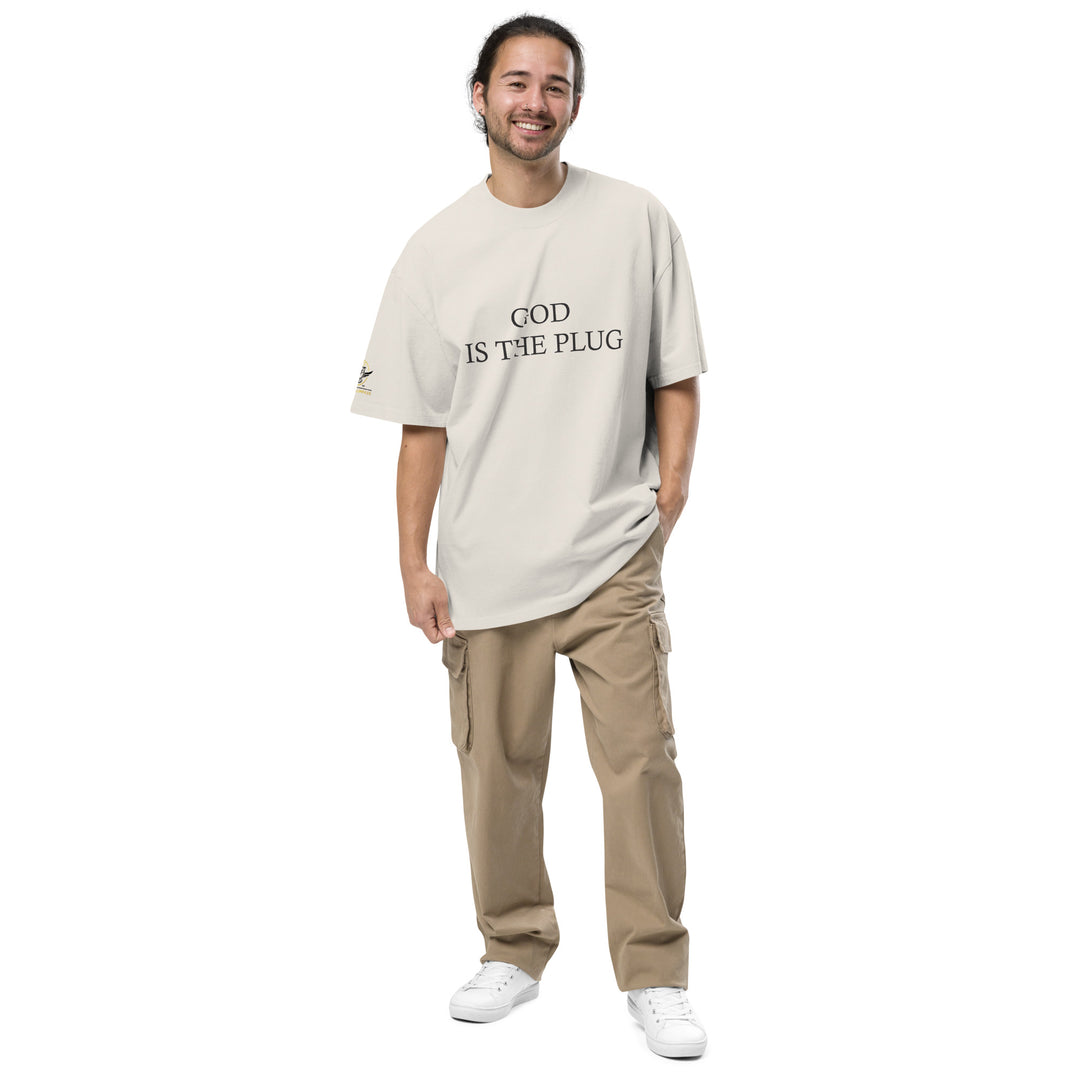 God Is The Plug Oversized T-Shirt Print