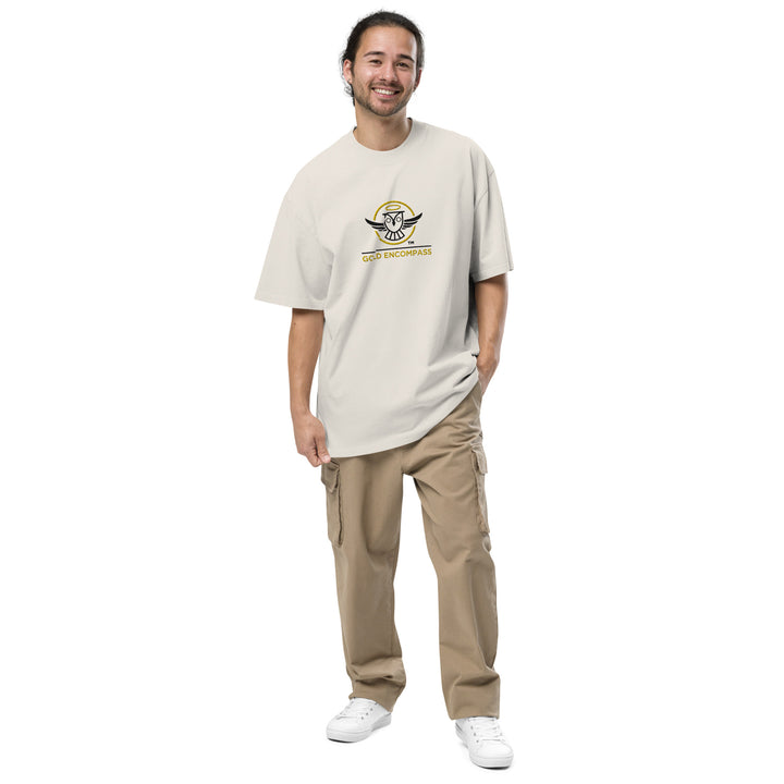 Large Owl Logo Oversized T-Shirt Embroidery