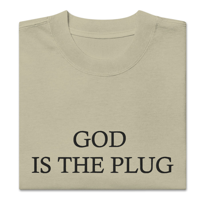 God Is The Plug Oversized T-Shirt Embroidery