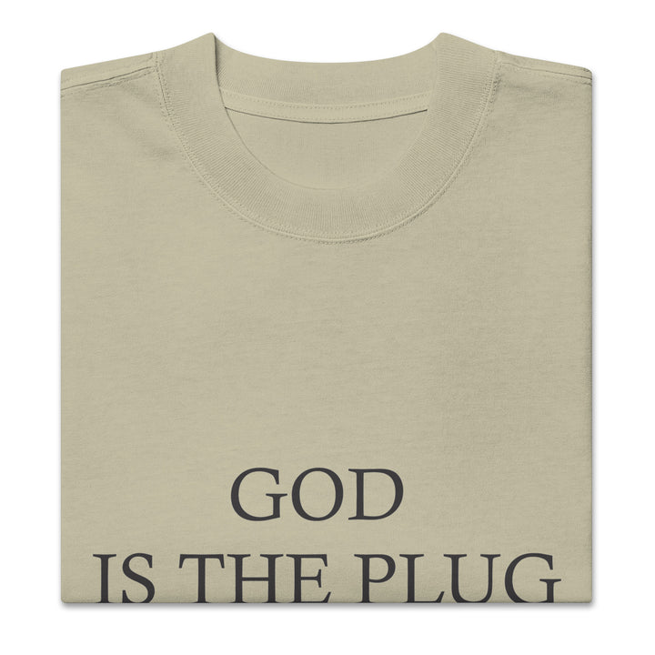 God Is The Plug Oversized T-Shirt Print