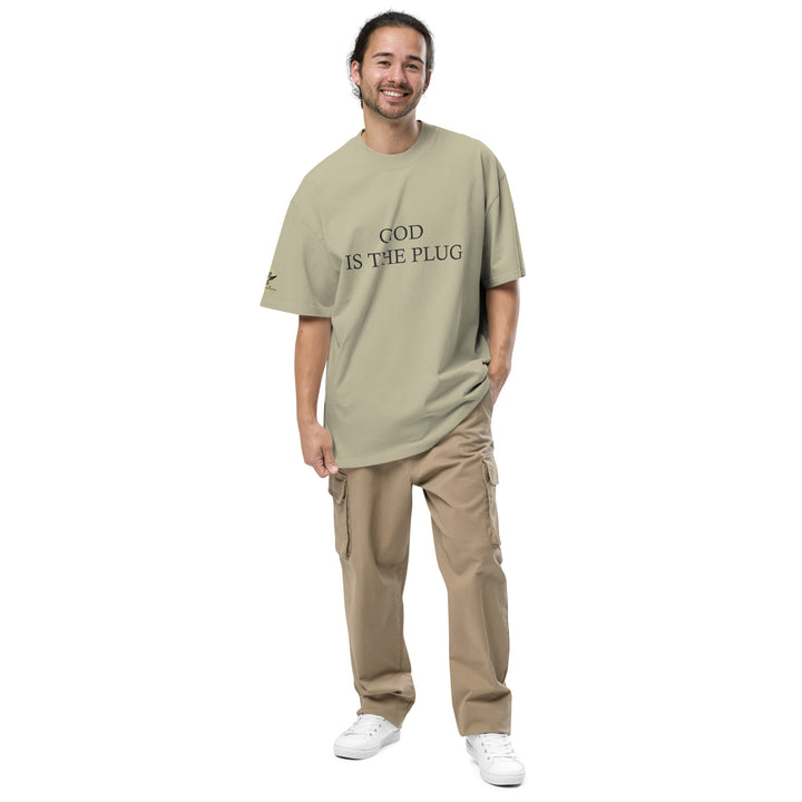 God Is The Plug Oversized T-Shirt Print