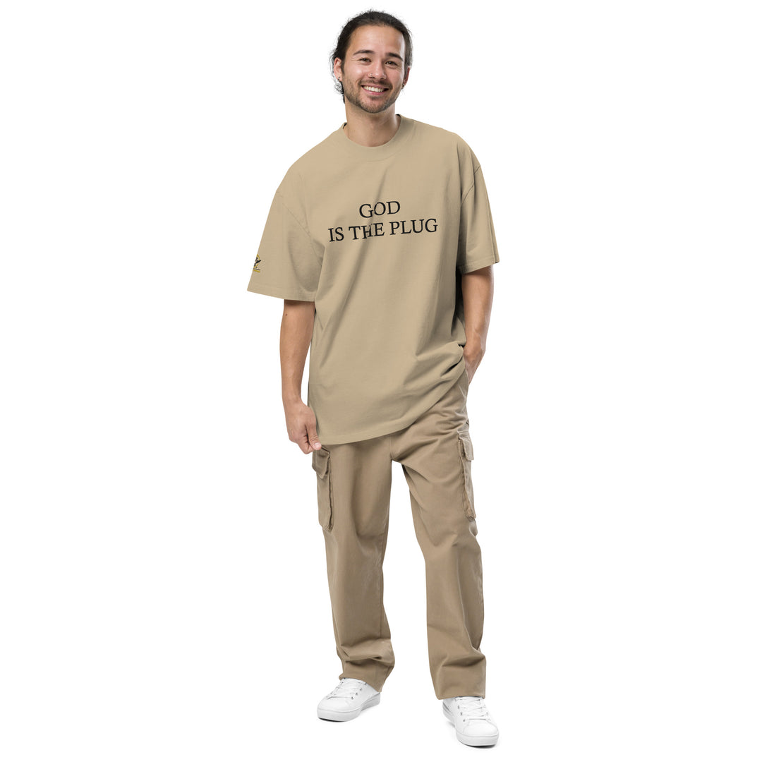 God Is The Plug Oversized T-Shirt Embroidery