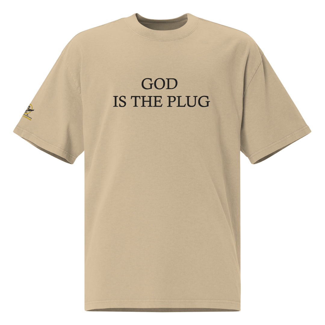 God Is The Plug Oversized T-Shirt Embroidery