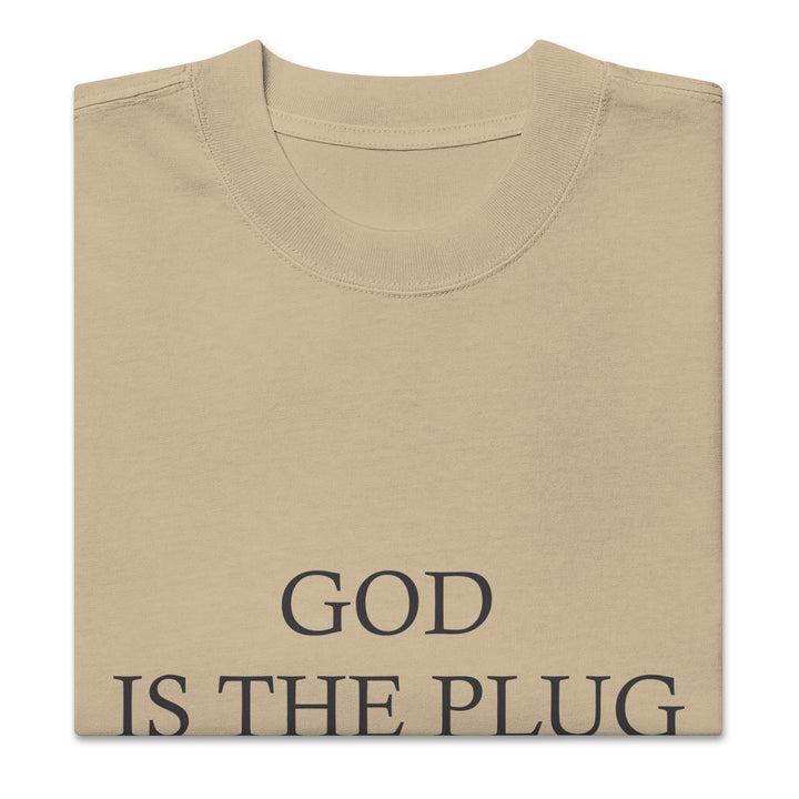 God Is The Plug Oversized T-Shirt Print