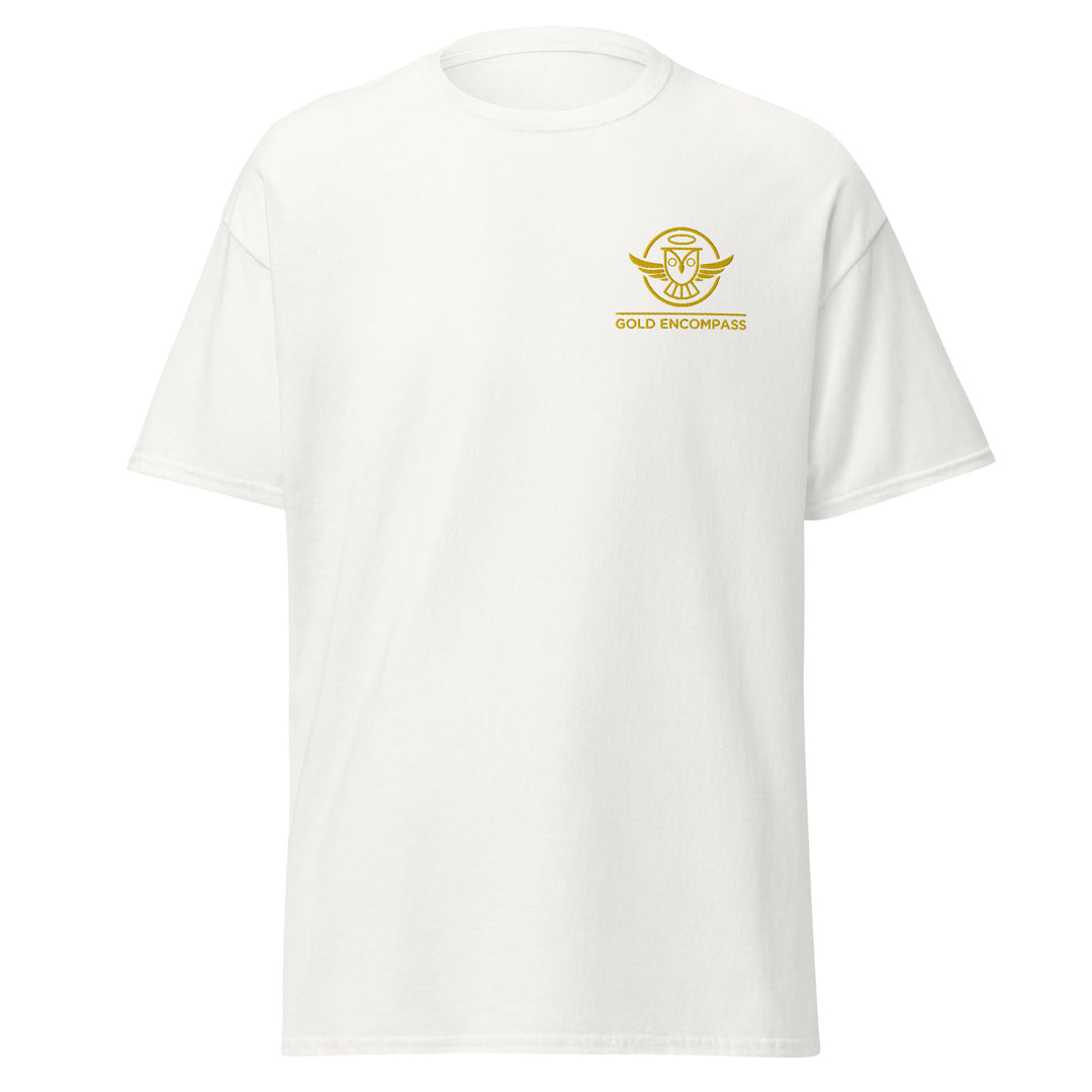 Gold Small Owl Logo T-Shirt Embroidery