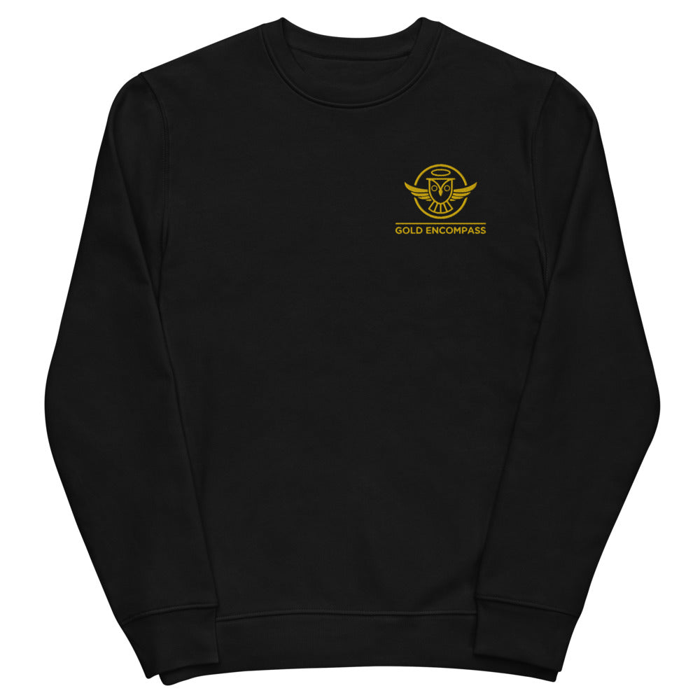 Small Owl Embroidery Gold Crew Neck